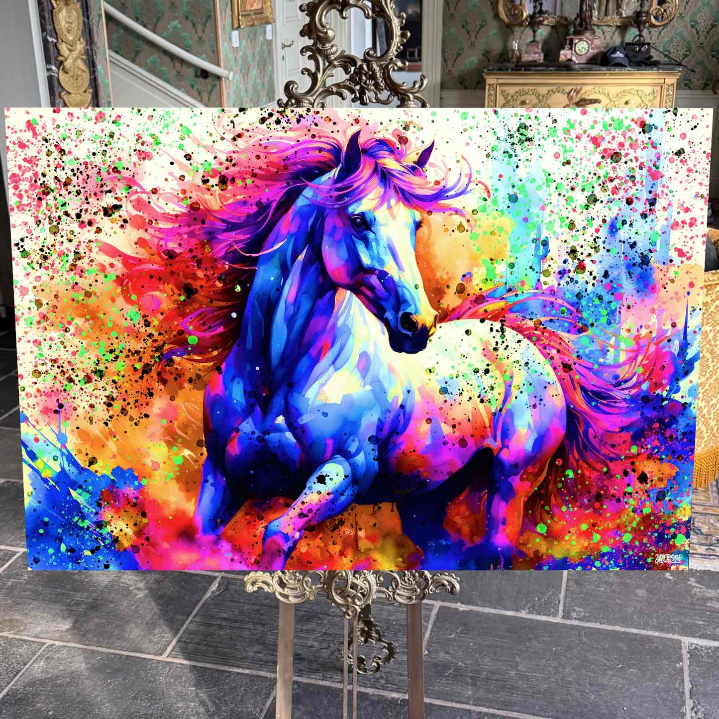 Färgglad Häst Canvas