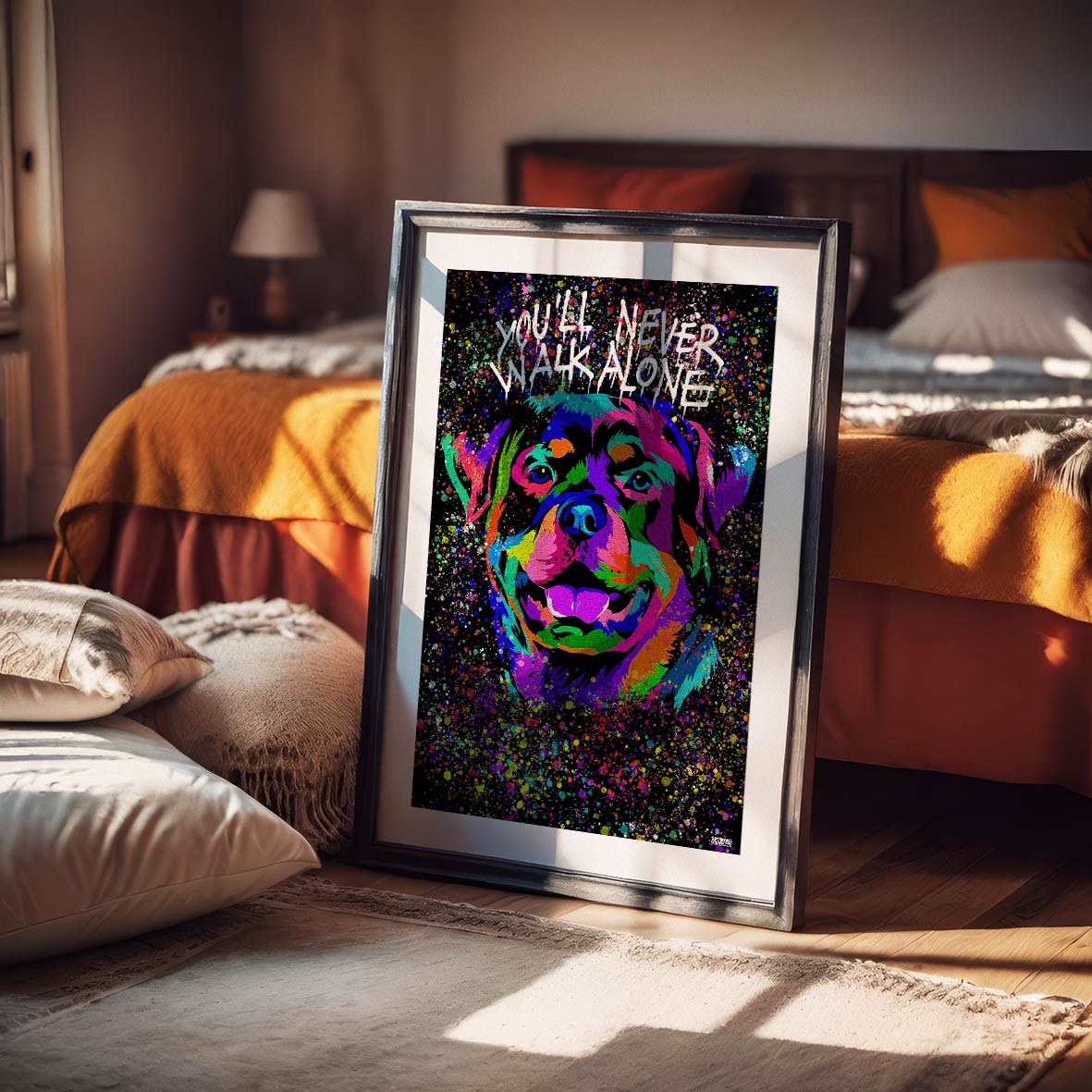 Färgglad Rottweiler Poster