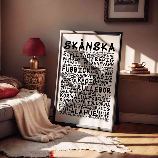 Skånska Graffiti Dialekt Text Poster