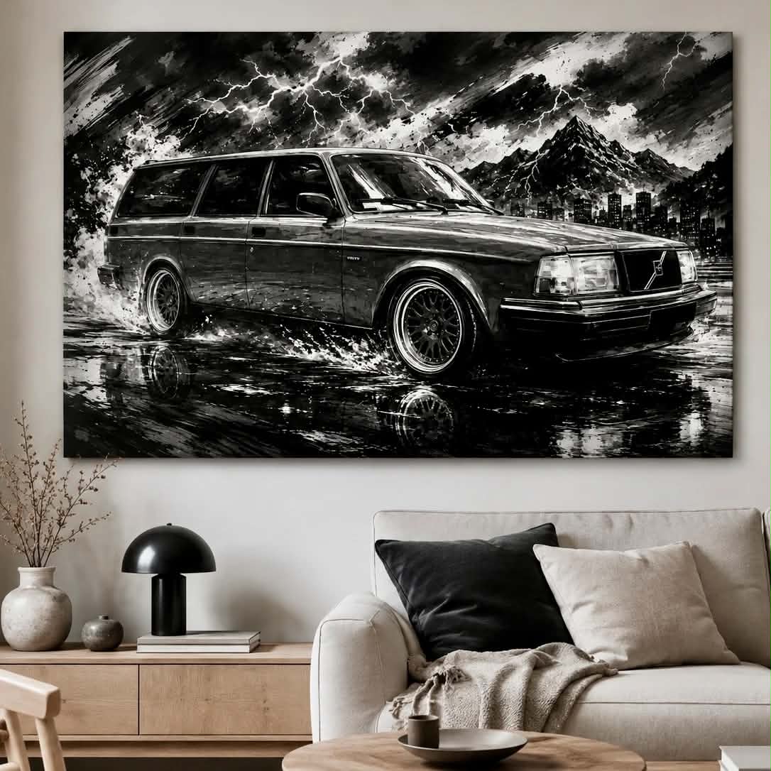 Volvo 240 canvastavla 75x100 cm