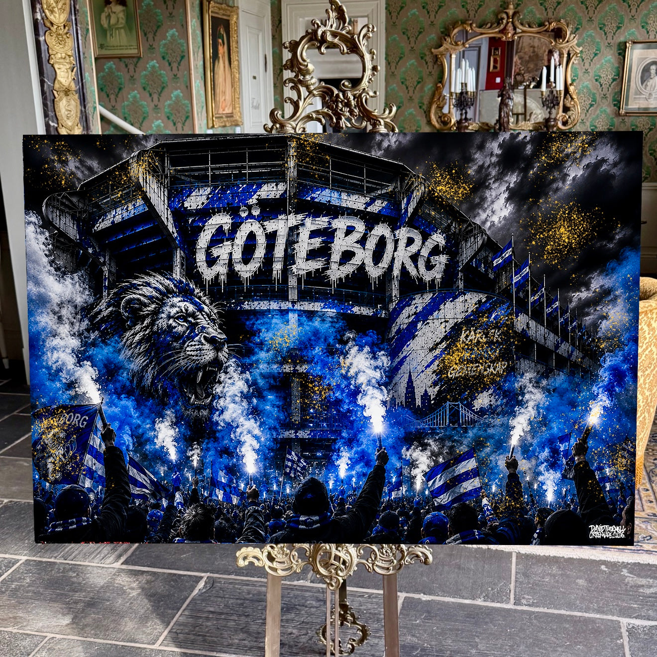 Göteborg Ullevi Blåvitt Canvas