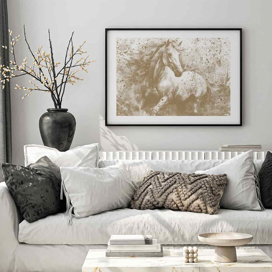 Dreamy Horse Beige Poster