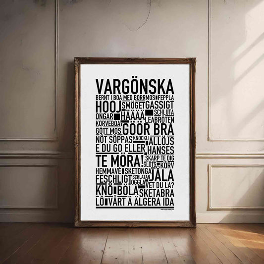 Vargönska Dialekt Text Poster