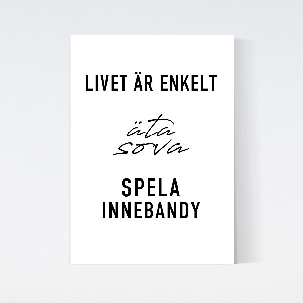 Innebandy Livet Text Poster