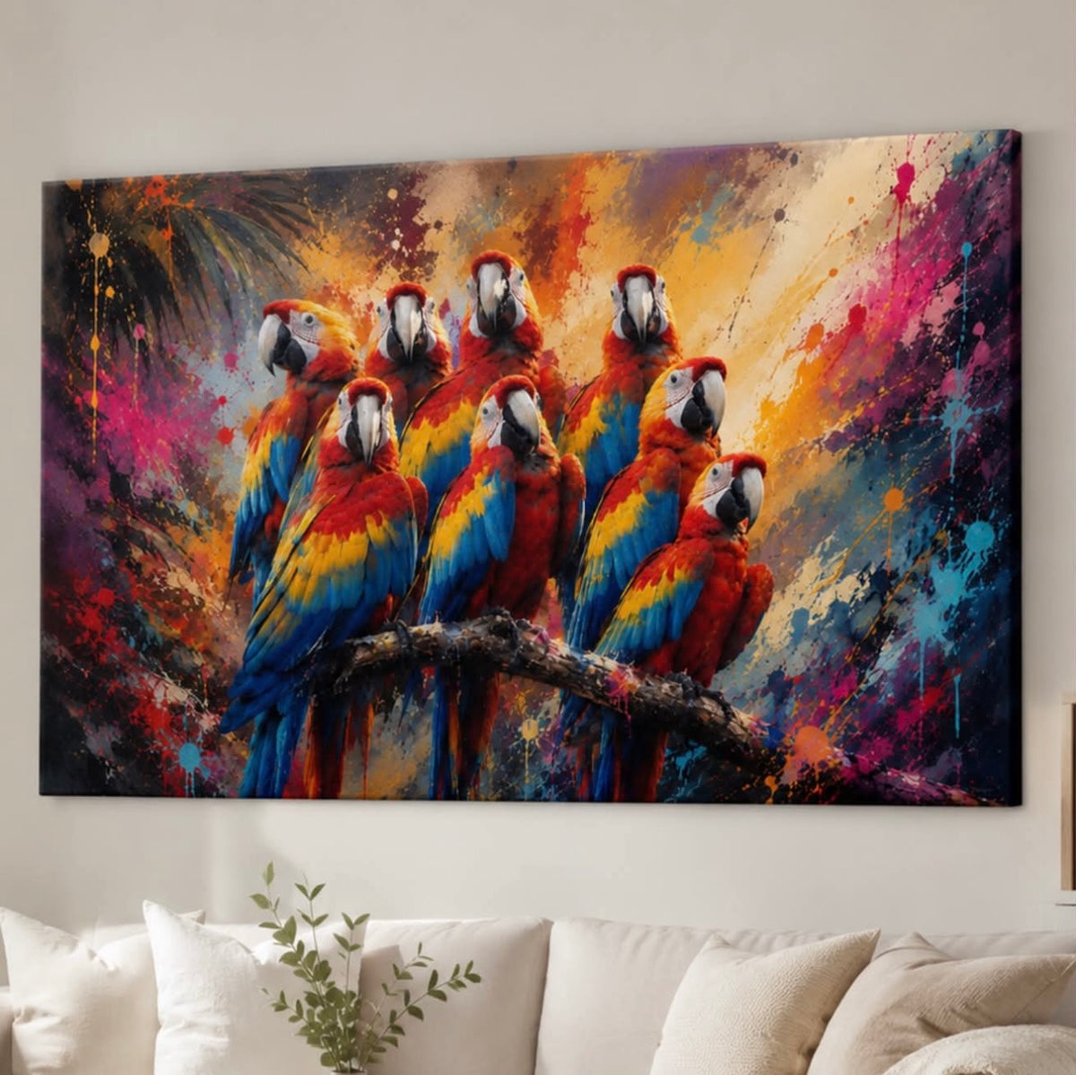 Papegojor ll Canvas