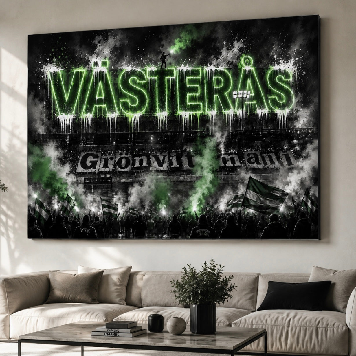 Västerås Grönvit Canvas