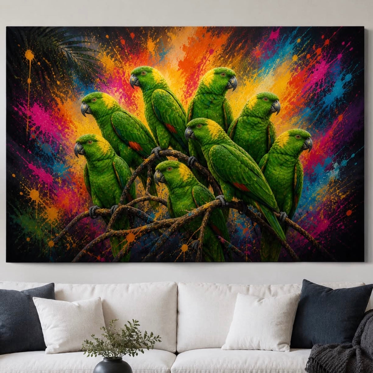 Papegojor Canvas