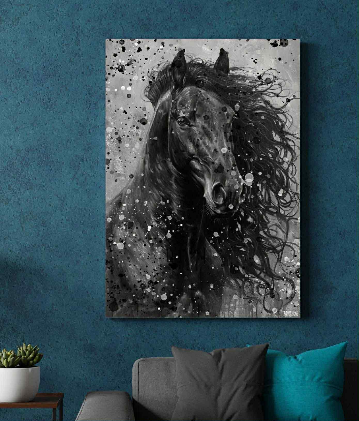Häst canvastavla 80x120cm