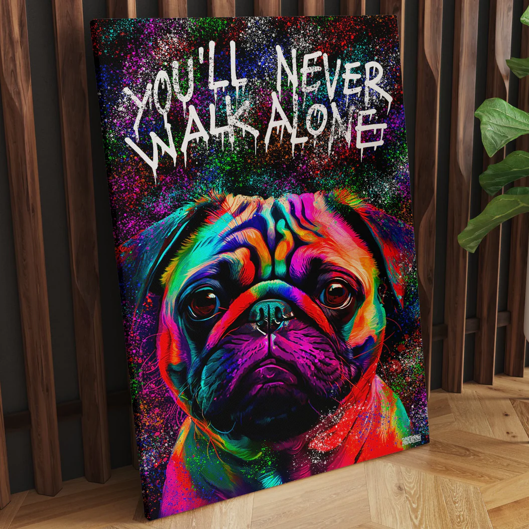 Färgglad Mops Canvas