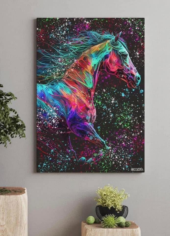 Häst canvastavla 80x120cm