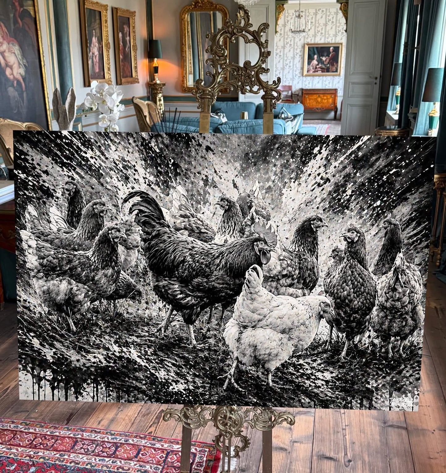 Höns Canvastavla 80x120cm