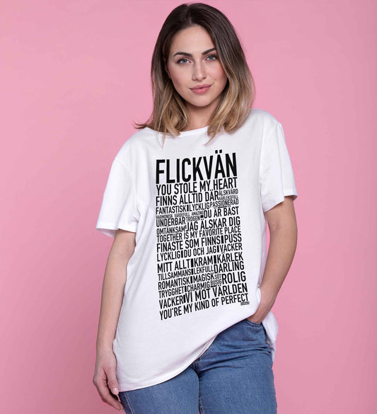 Flickvän Text T-shirt