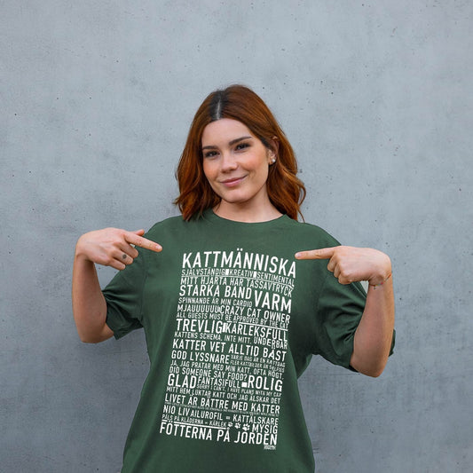 Kattmänniska Text T-shirt
