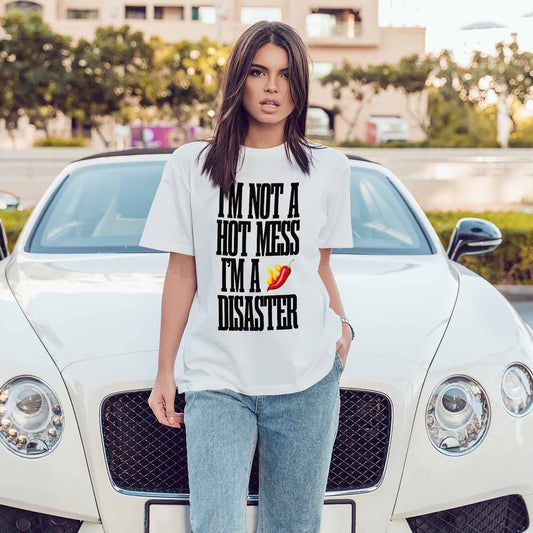 I'm A Spicy Disaster Text T-shirt