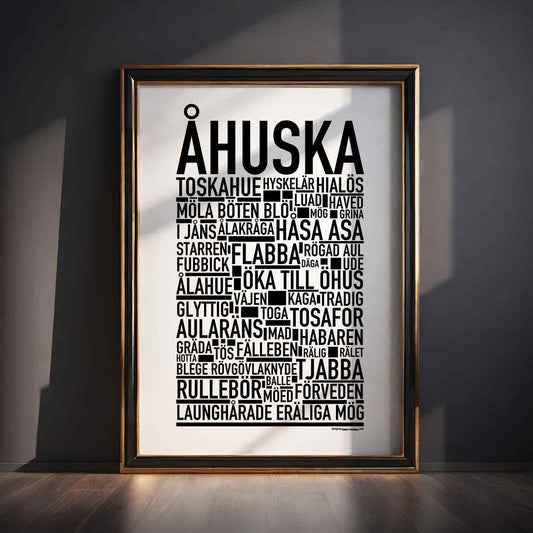 Åhuska Dialekt Text Poster