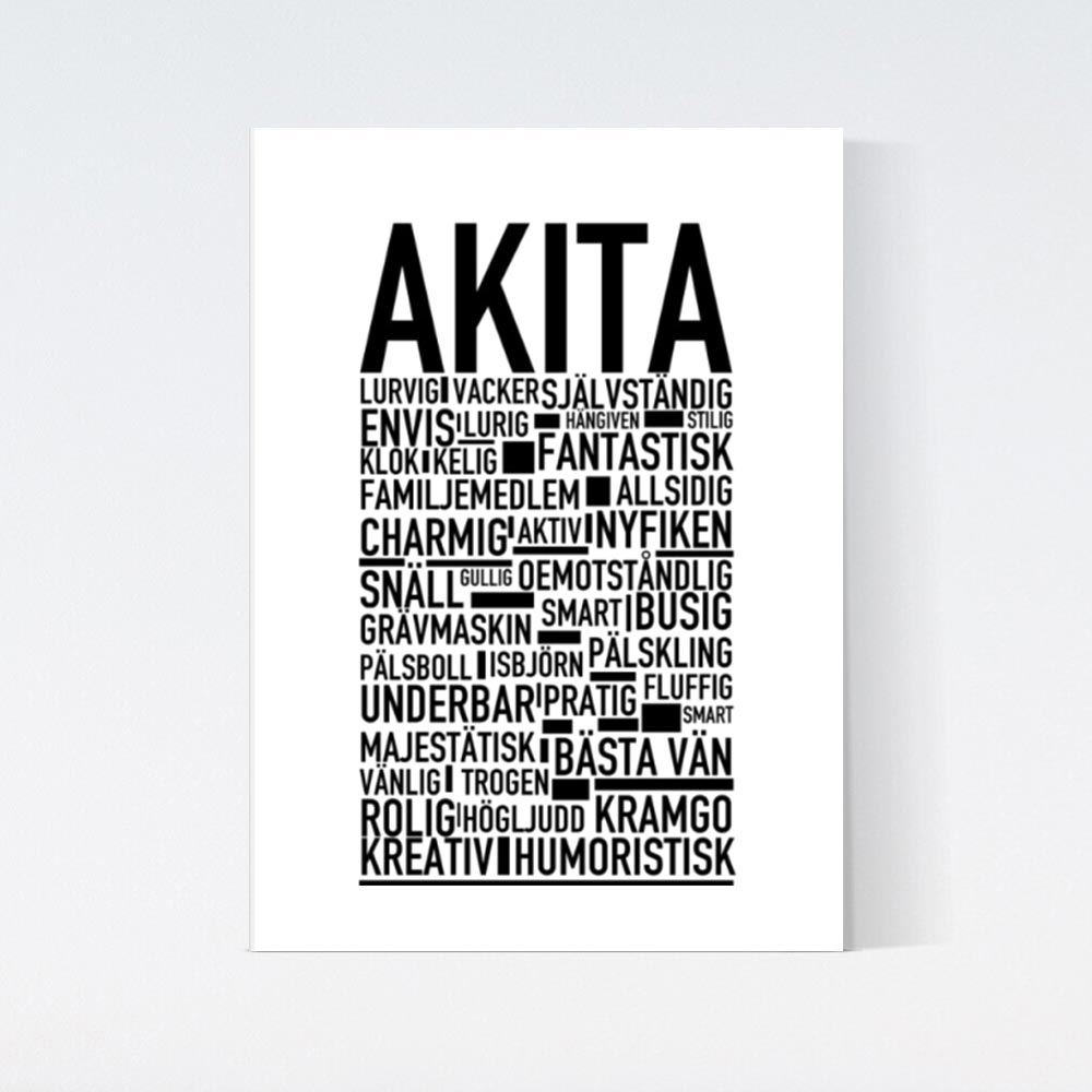 Akita Text Poster