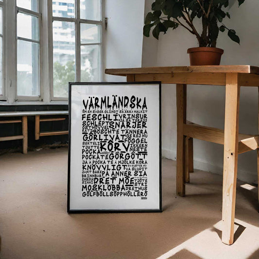 Värmländska Graffiti Dialekt Text Poster
