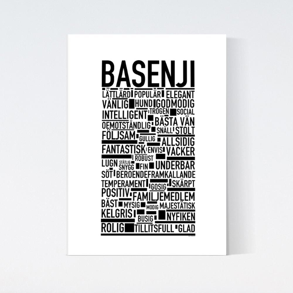 Basenji Text Poster