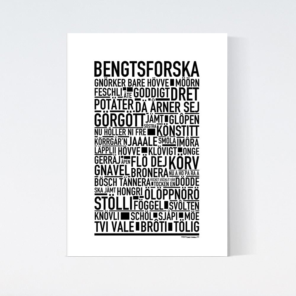 Bengtsforska Dialekt Text Poster