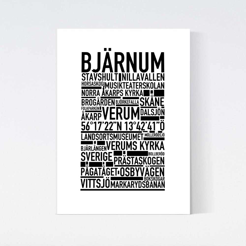 Bjärnum Text Poster