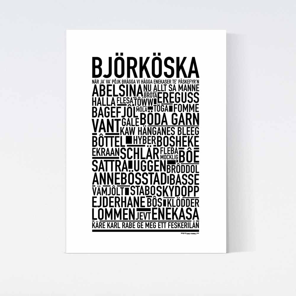 Björköska Dialekt Text Poster