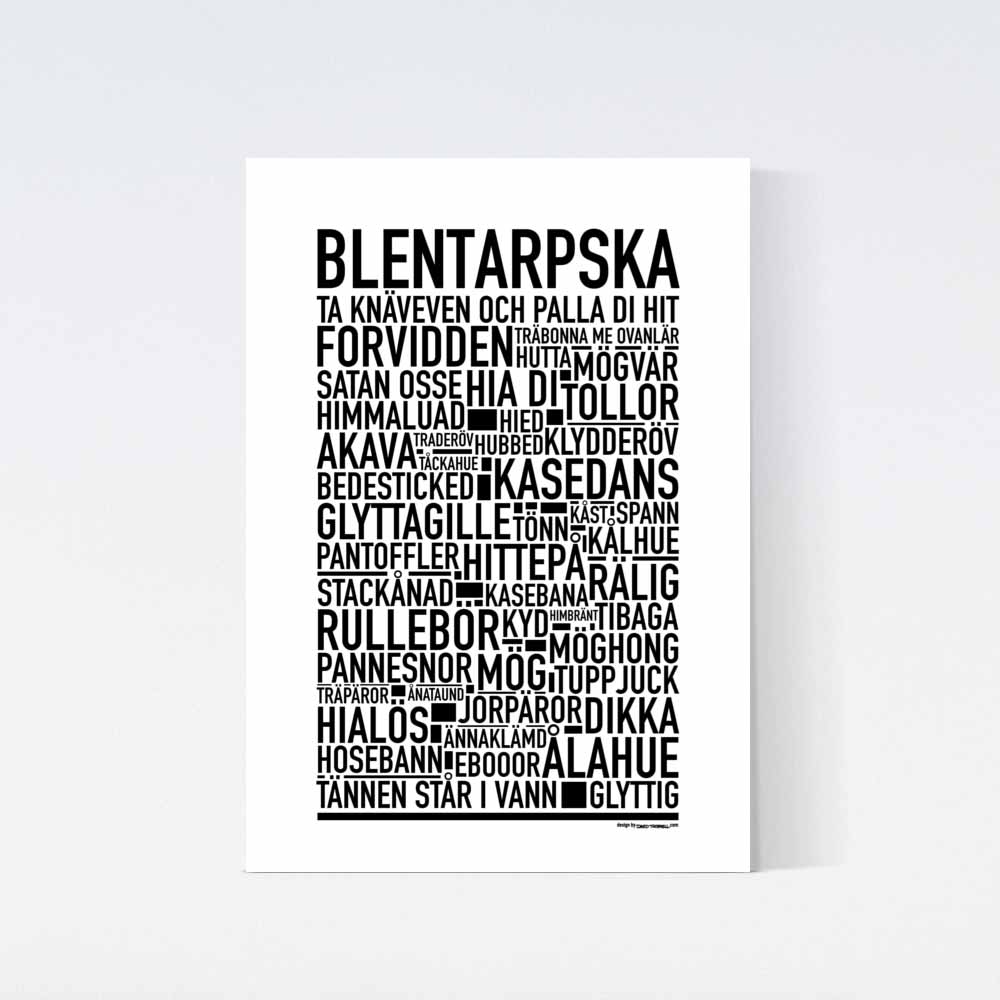 Blentarpska Dialekt Text Poster