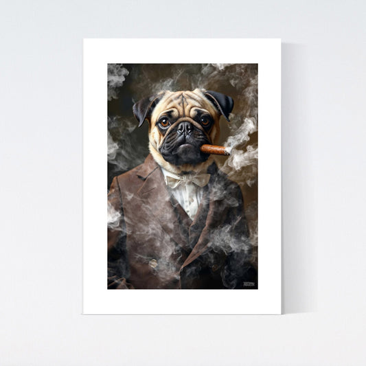Pug Smoking Poster