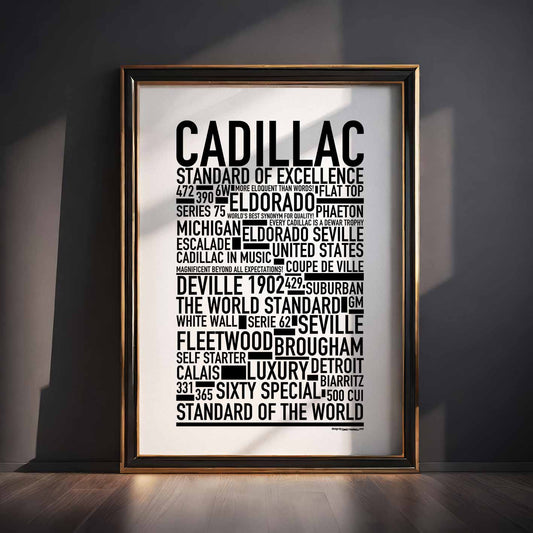 Cadillac Text Poster