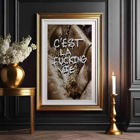 C'est La Vie Leopard Poster