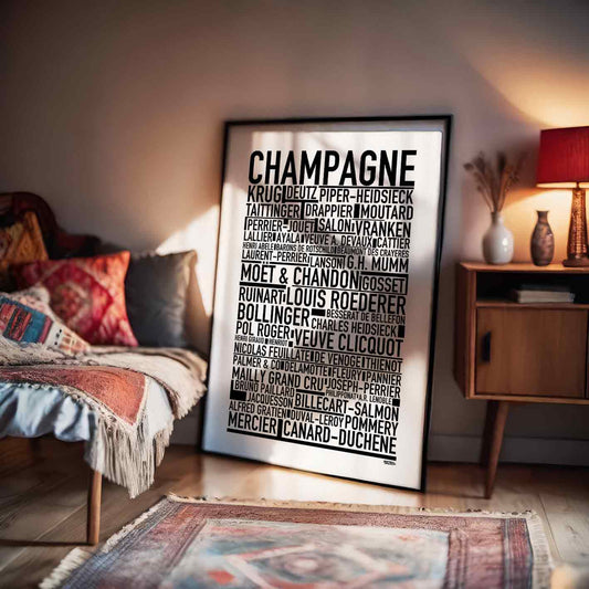 Champagne Brands Text Poster