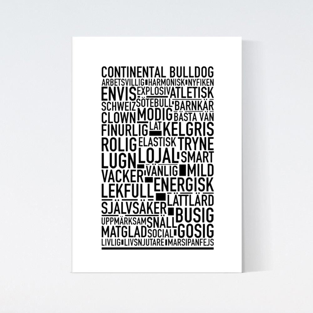 Continental Bulldog Text Poster