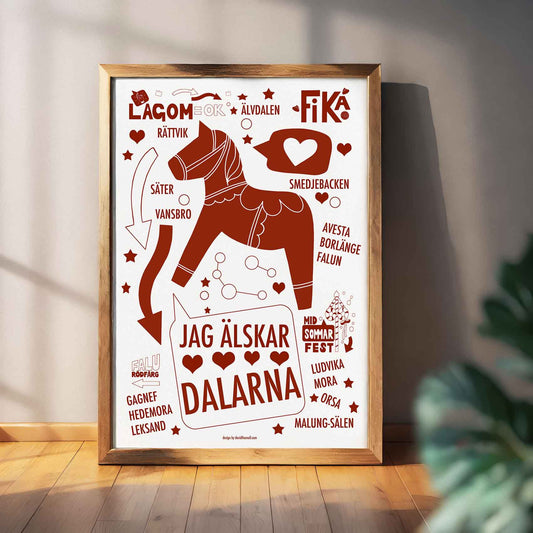 Älskar Dalarna Text Poster