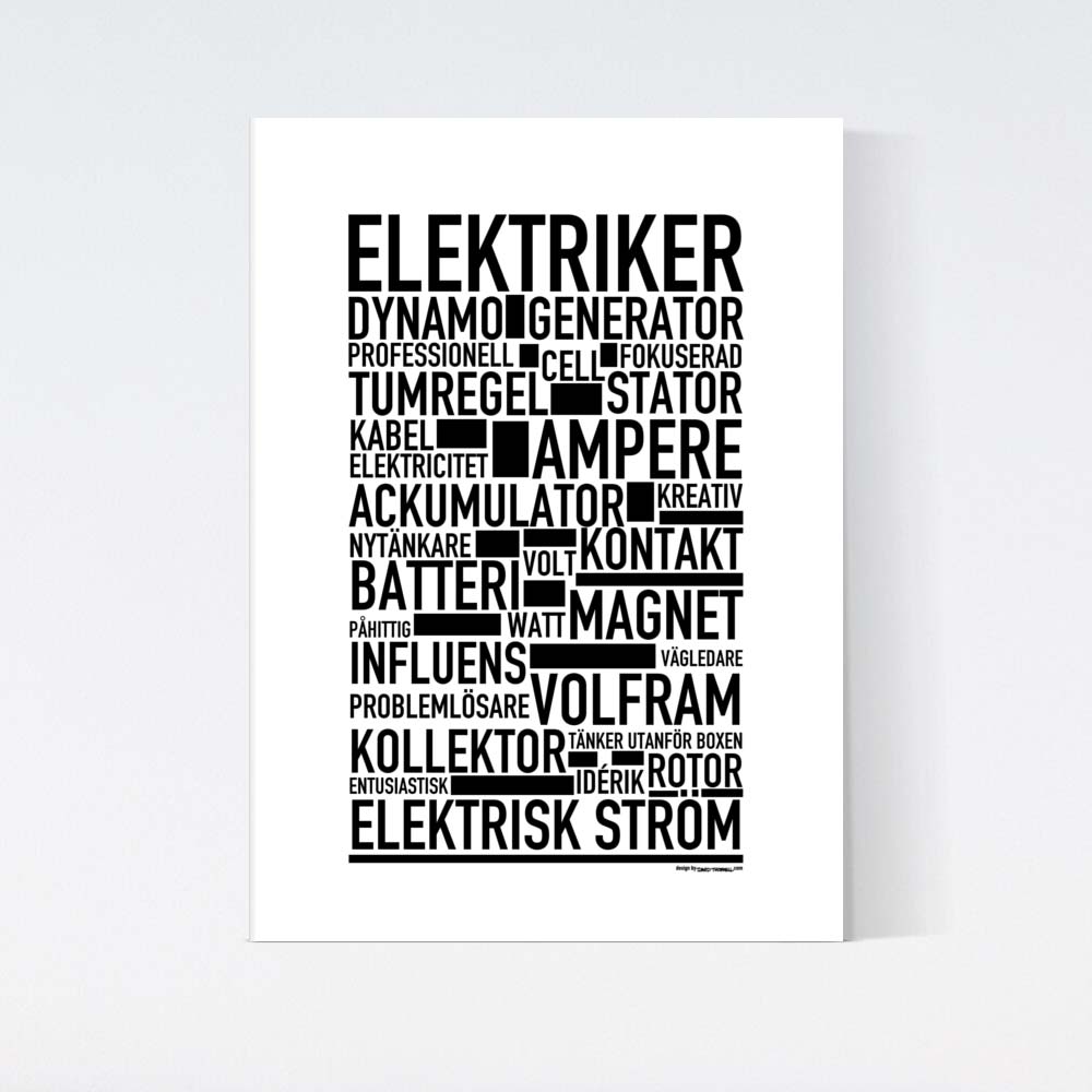 Elektriker Text Poster