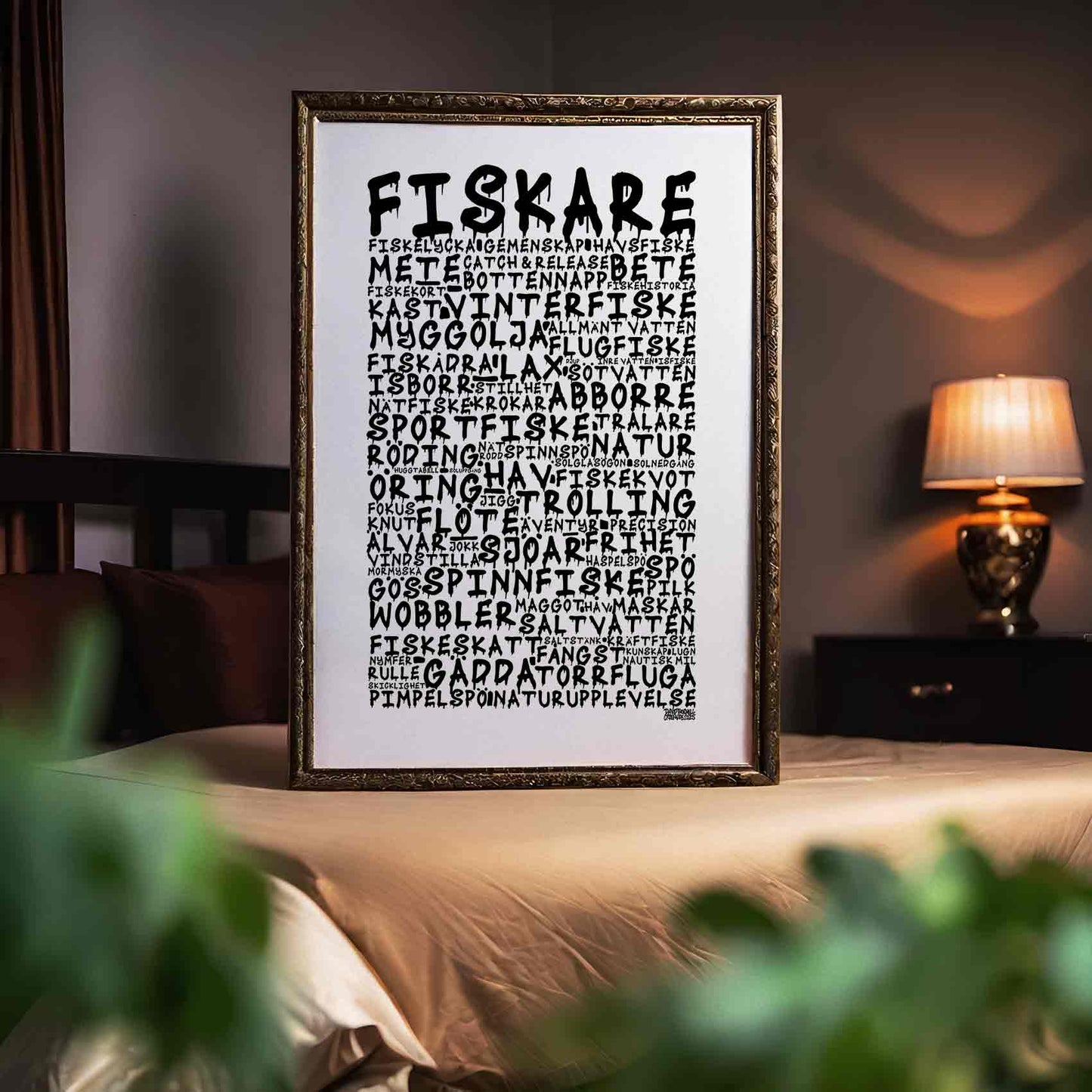 Fiskare Graffiti Text Poster