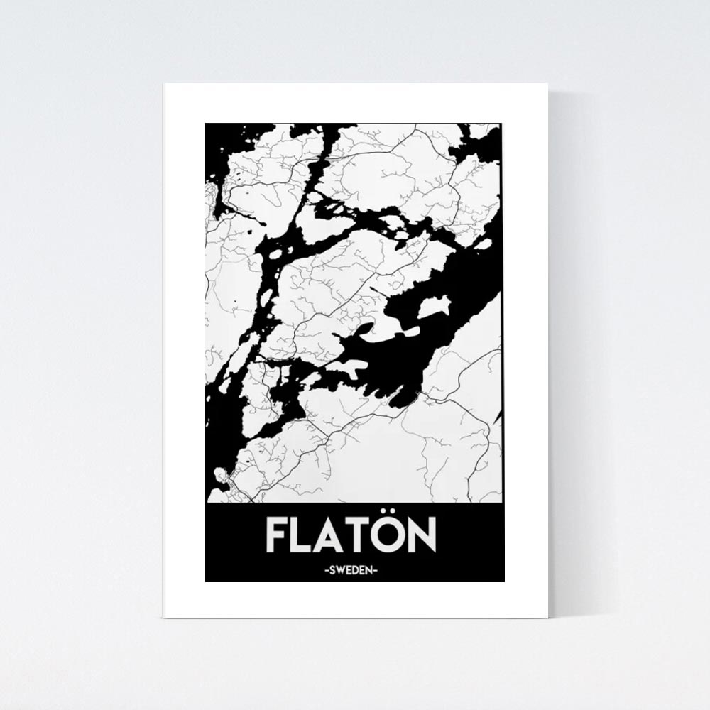 Flatön Urban Karta Poster