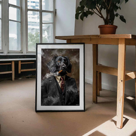 Flatcoated Retriever Smoking Poster