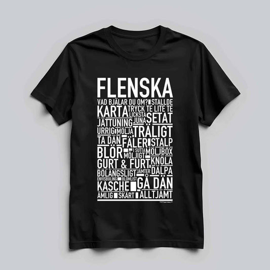 Flenska Dialekt Text T-shirt