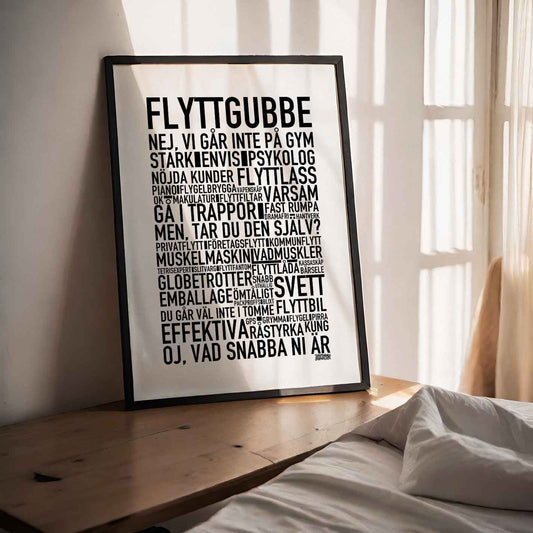 Flyttgubbe Text Poster