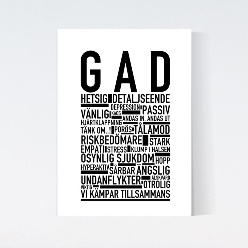 Generaliserat ångestsyndrom Text Poster