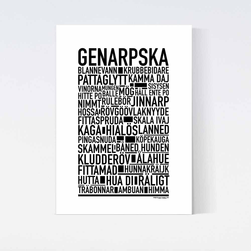 Genarpska Dialekt Text Poster