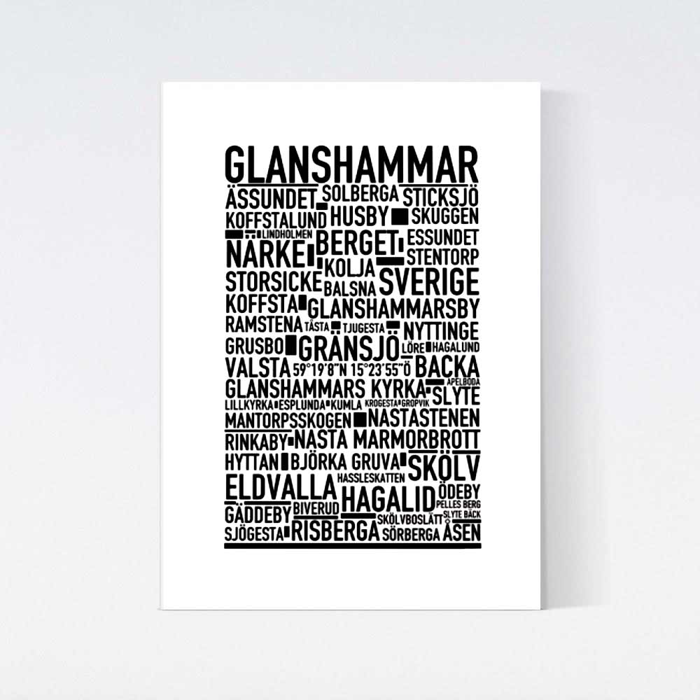 Glanshammar Text Poster