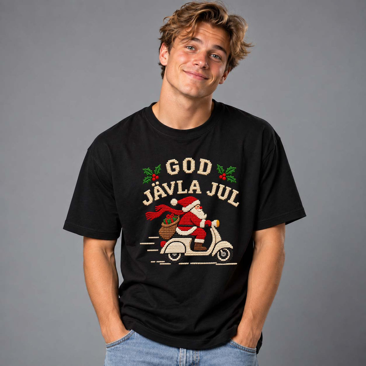God Jul Tomte Scooter T-shirt