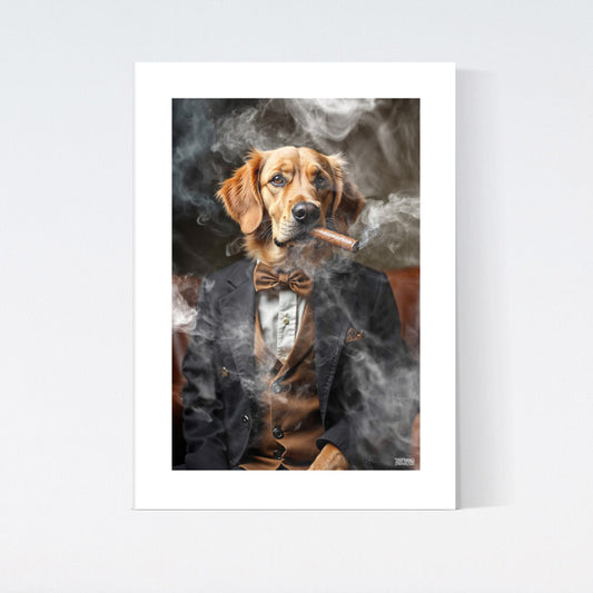 Golden Retriever Smoking Poster
