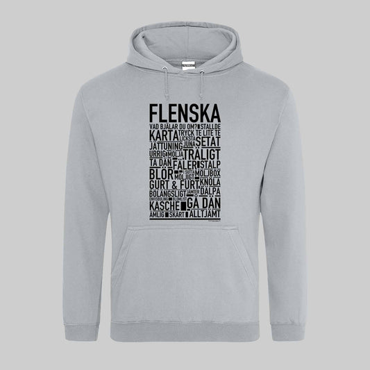 Flenska Dialekt Text Hoodie