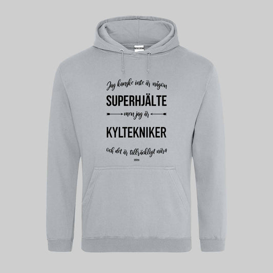 Superhjälte Kyltekniker Text Hoodie