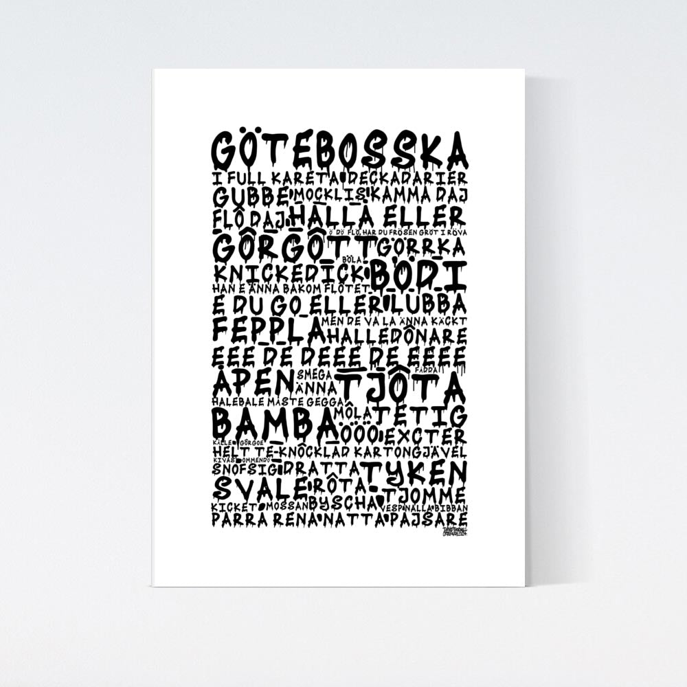 Götebosska Graffiti Text Poster