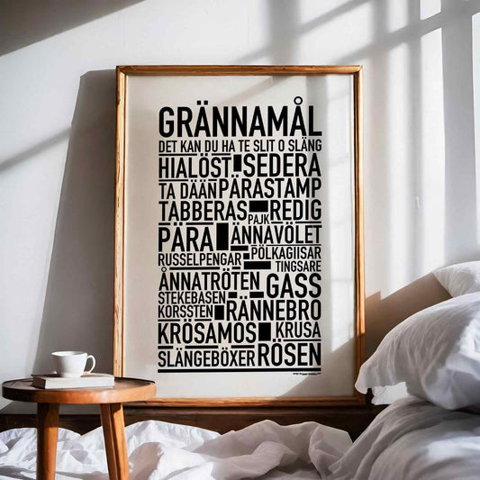 Grännamål Dialekt Text Poster
