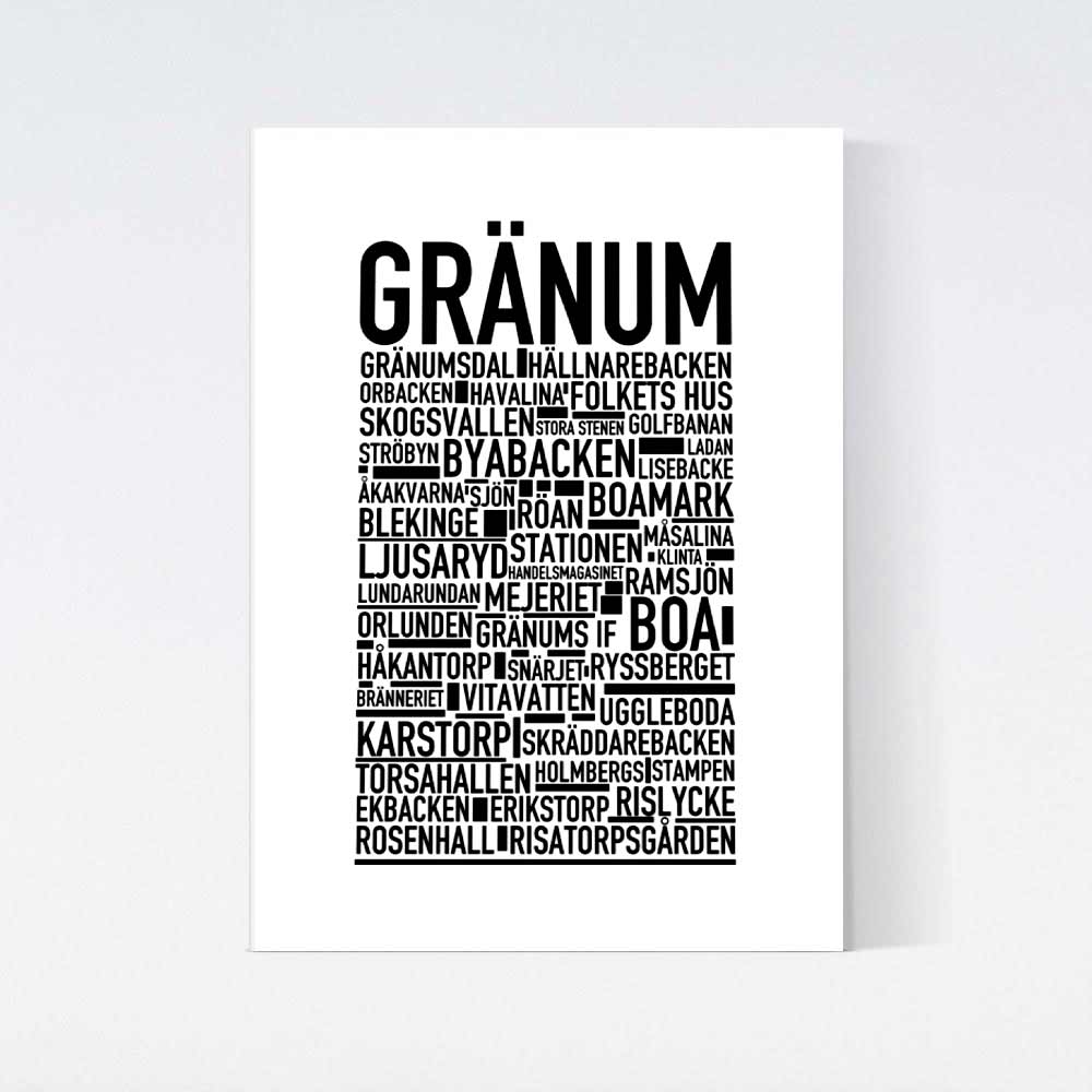 Gränum Text Poster