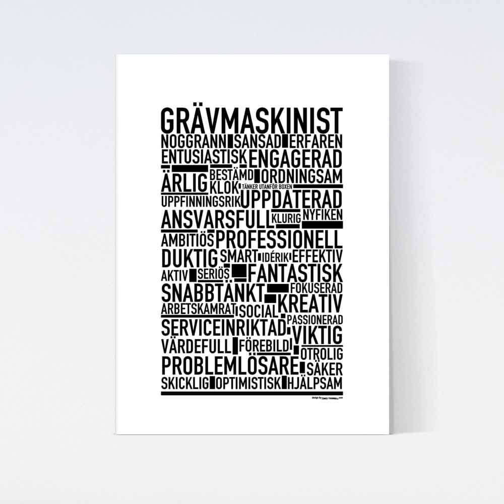 Grävmaskinist Text Poster