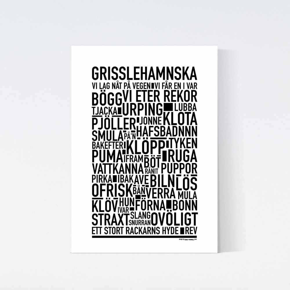 Grisslehamnska Dialekt Text Poster